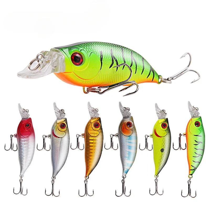 

Lure Japanese Submersible Artificial Hard Minnow Fake Bait 7.4cm 8.5g with Lead Block Bass Bait Tongue Board Diving Metal Jig