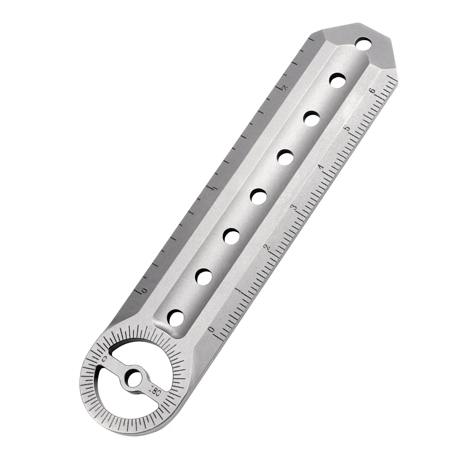 18cm Titanlegierungs-Lineal mit 8mm Sechskantschlüssel, EDC-Hebelwerkzeug, Schlüsselanhänger, Selbstverteidigungswerkzeug, hartes Lineal zum Aufhängen an der Taille, Brechstange – Detail 2