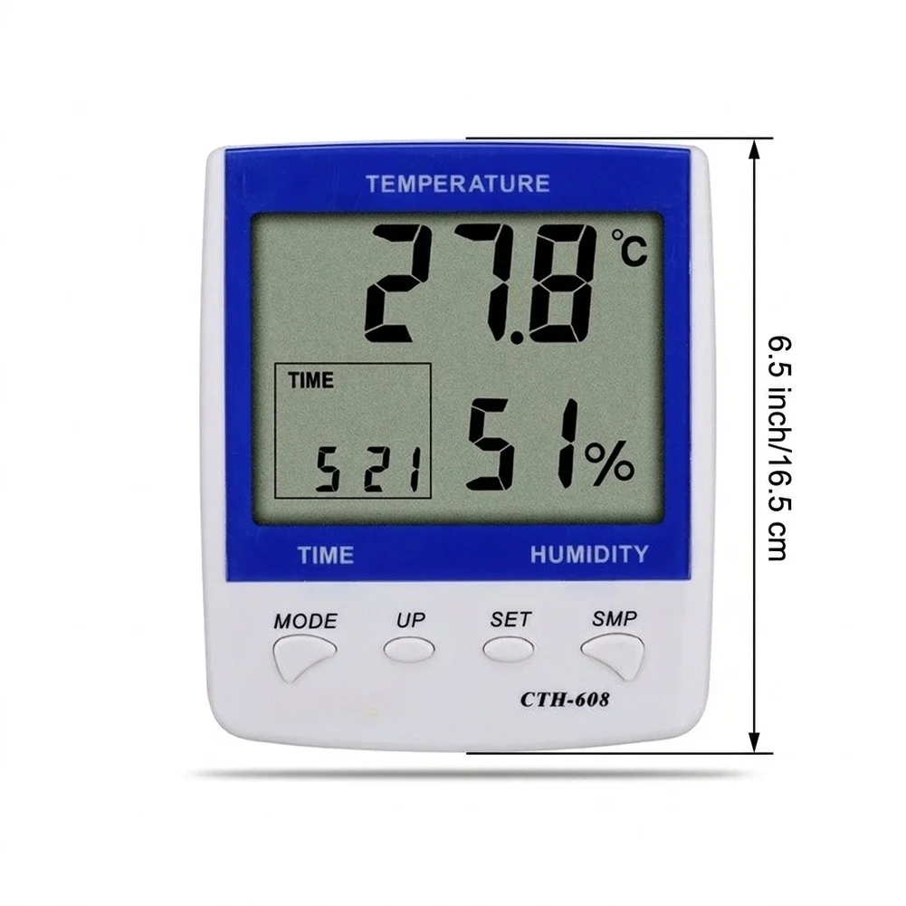Digital Hygrometer Thermometer with Time Display for Home Office Nursery Measures Temp Humidity and Tracks Daily Changes