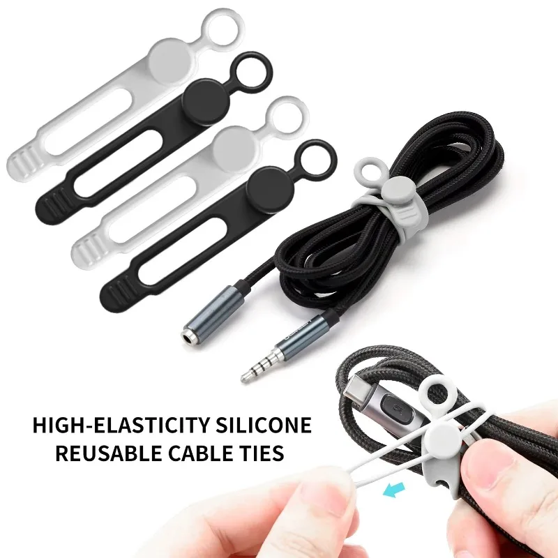 1/3/5/10PCS Magnetic Cable Ties Earphone Clip Cord Management Silicone Ties Magnet Cord Organizer Line Keeper Cable Wire Holder