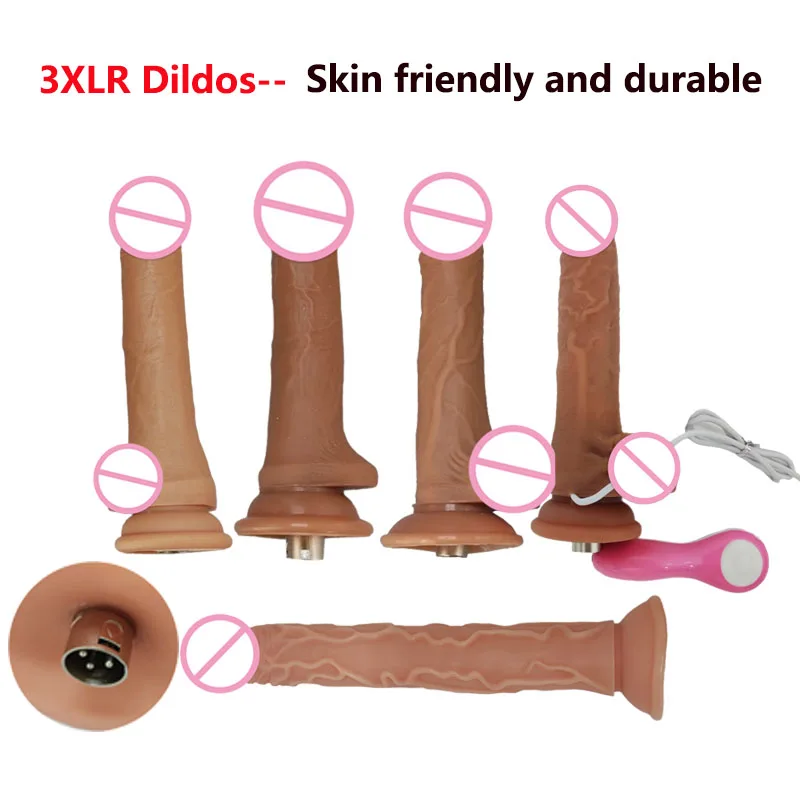 Premium 3xlr Connector Dildo 'S Voor Seksmachine Bijlagen G Spot Dildo Met Gebogen Schacht & Ballen Seksspeeltjes Voor Vrouwen En Koppels