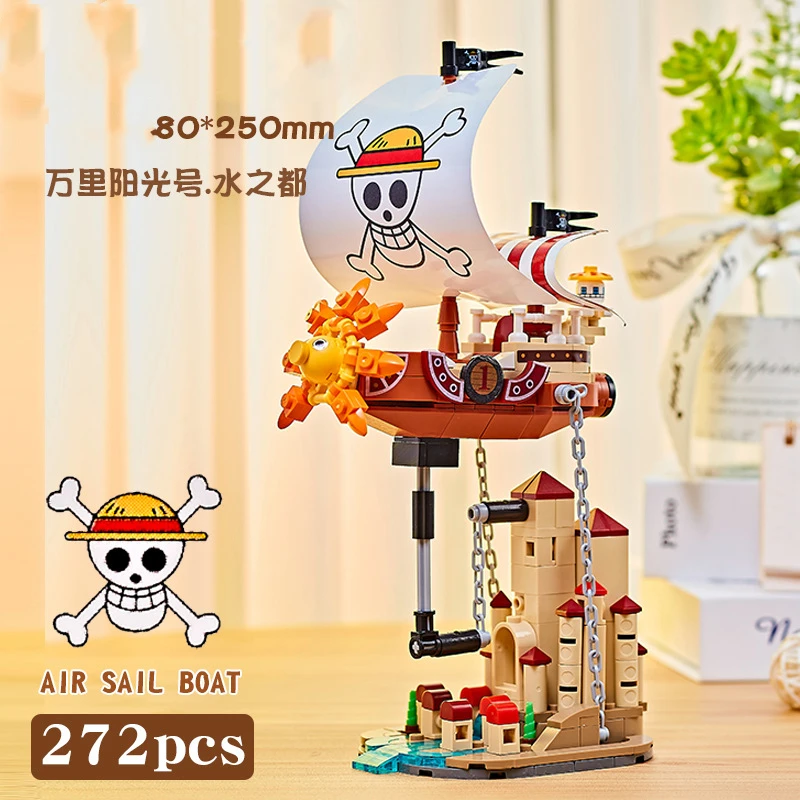 One Piece Pirate Ship Classic Puzzle Assembling Toy Building Blocks Anime Ornaments Models Toy Gifts for Children