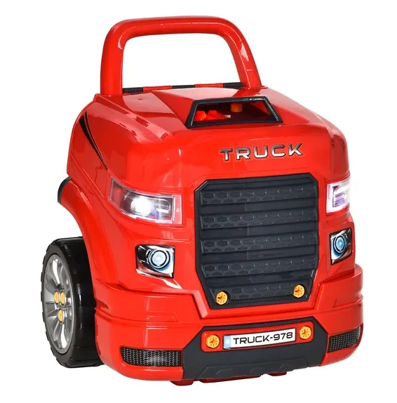 

Набор игрушек Qaba Engaging Truck Engine с ключом от радиоуправляемого автомобиля | Красные игрушки-механики для детей 3-5 лет.