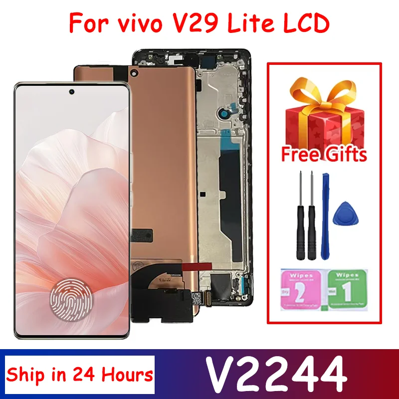 Image of 6,78“ AMOLED Für vivo V29 Lite 5G V2244 LCD Display Touchscreen Digitizer Montage Für Vivo V29Lite Display mit Rahmen