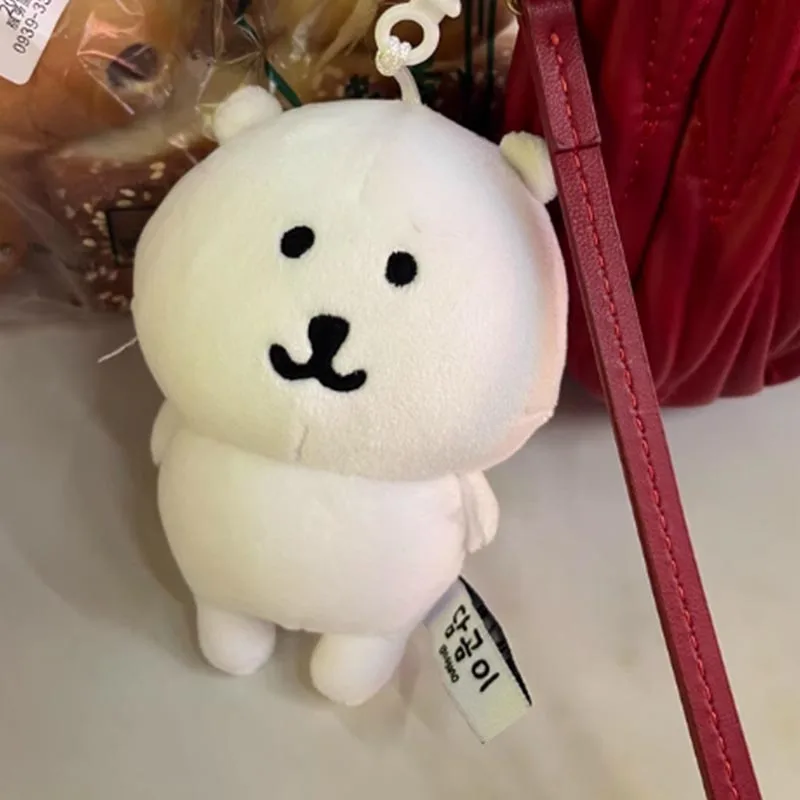 Adorable ours blanc en peluche porte-clés Kawaii, décoration, jouet en peluche, sac à dos, portefeuille, décoration suspendue, cadeau de noël