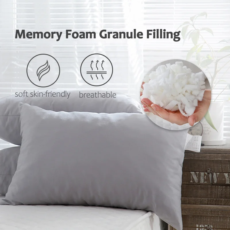 Shredded Memory Foam Pillows Bed Pillows for Back Sleeper & Side Sleeper Pillow Pillow for Pressure Relief Cervical Shape Pillow