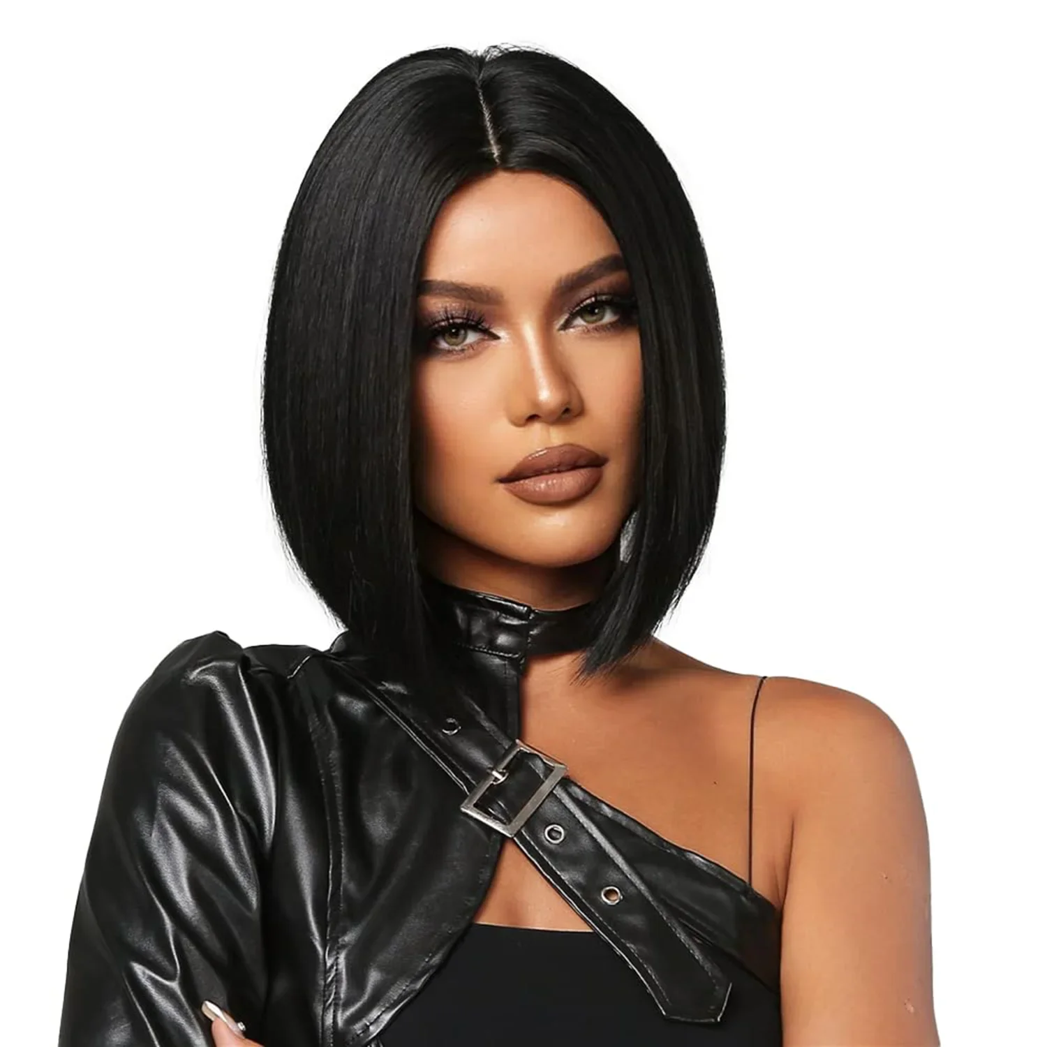 

Винно-красный синтетический парик Боб с челкой, бордовые короткие прямые парики для женщин, повседневные вечерние, косплей, регулируемый, естественный вид