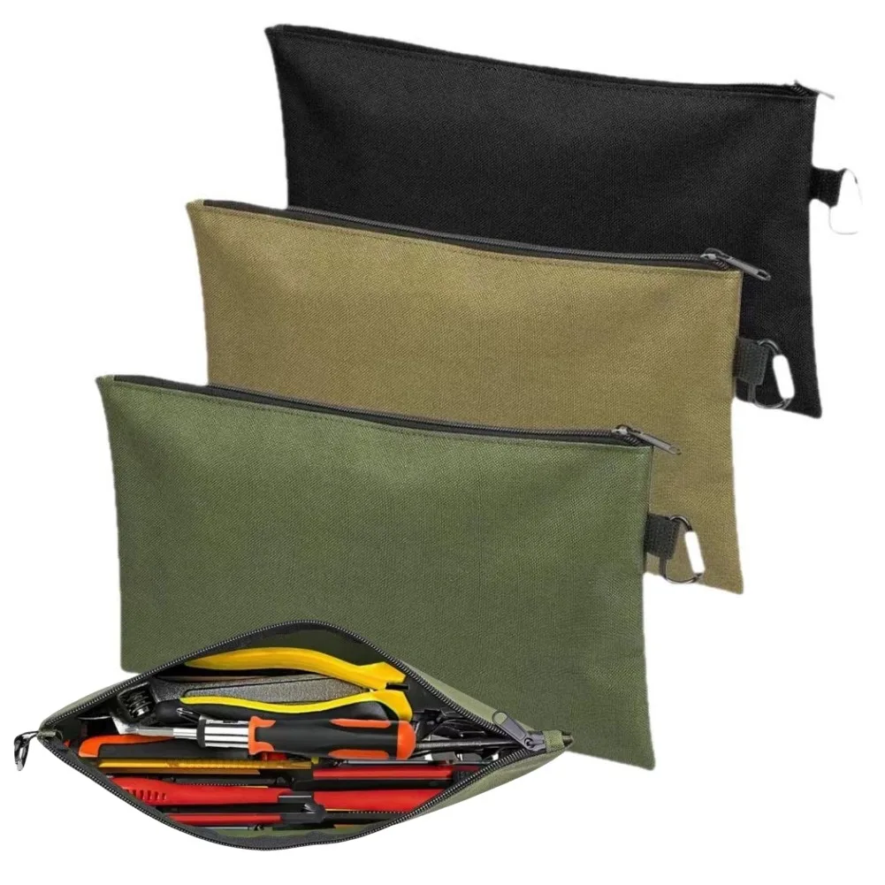 Premium Waterproof Tool Bag Zipper Pouch Multi-Function Bag Wear-Resistant Tool Organizers for Camping Woodworking Electrician