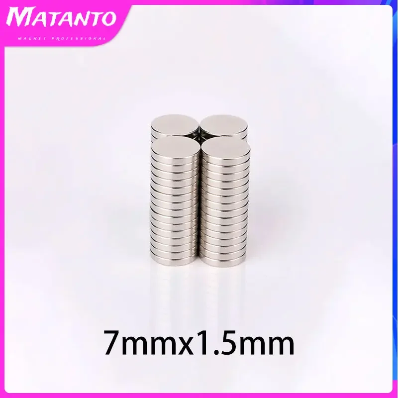 

50/100/200/500/1000Pcs 7x1.5mm Disc Rare Earth Magnets Small Round Magnets Permanent Neodymium Magnets Super strong magnet