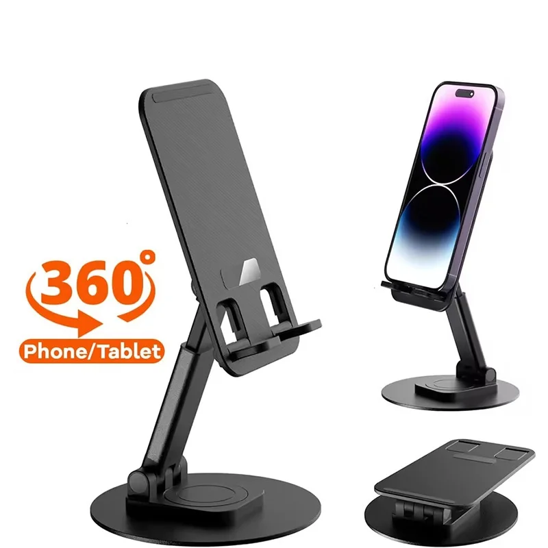 

360° Rotation Foldable Desk Phone Holder Metal Bracket Adjustable Desktop Stand For iPhone Xiaomi Huawei OPPO Realme Tablet PC