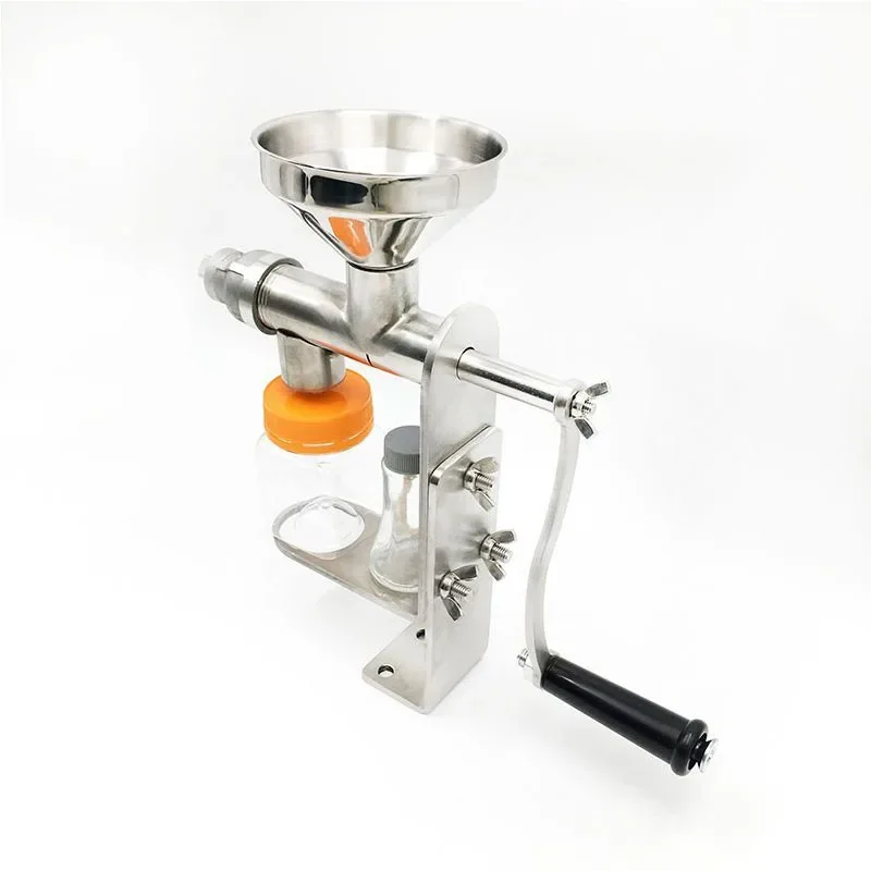 Compact Hand Crank Screw Oil Press Machine Easy Install Easy Clean Stainless Steel Manual Oil Extractor Suitable