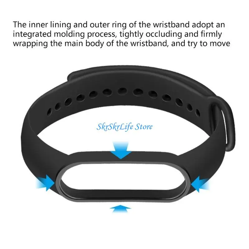 E65E Silicone Strap for Mi Band 6 5 Waterproof Durable for Smart Watch Fashion Bracelets Replacement Sports Wristband