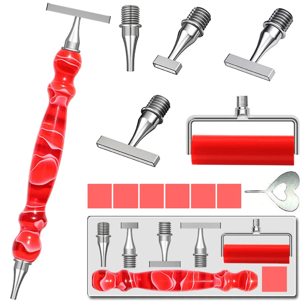Nouveau Kit de stylo à points de perles de forage d'art de peinture de diamant 5D avec fil mince en acier inoxydable têtes de stylo en métal accessoires d'outils de rouleau