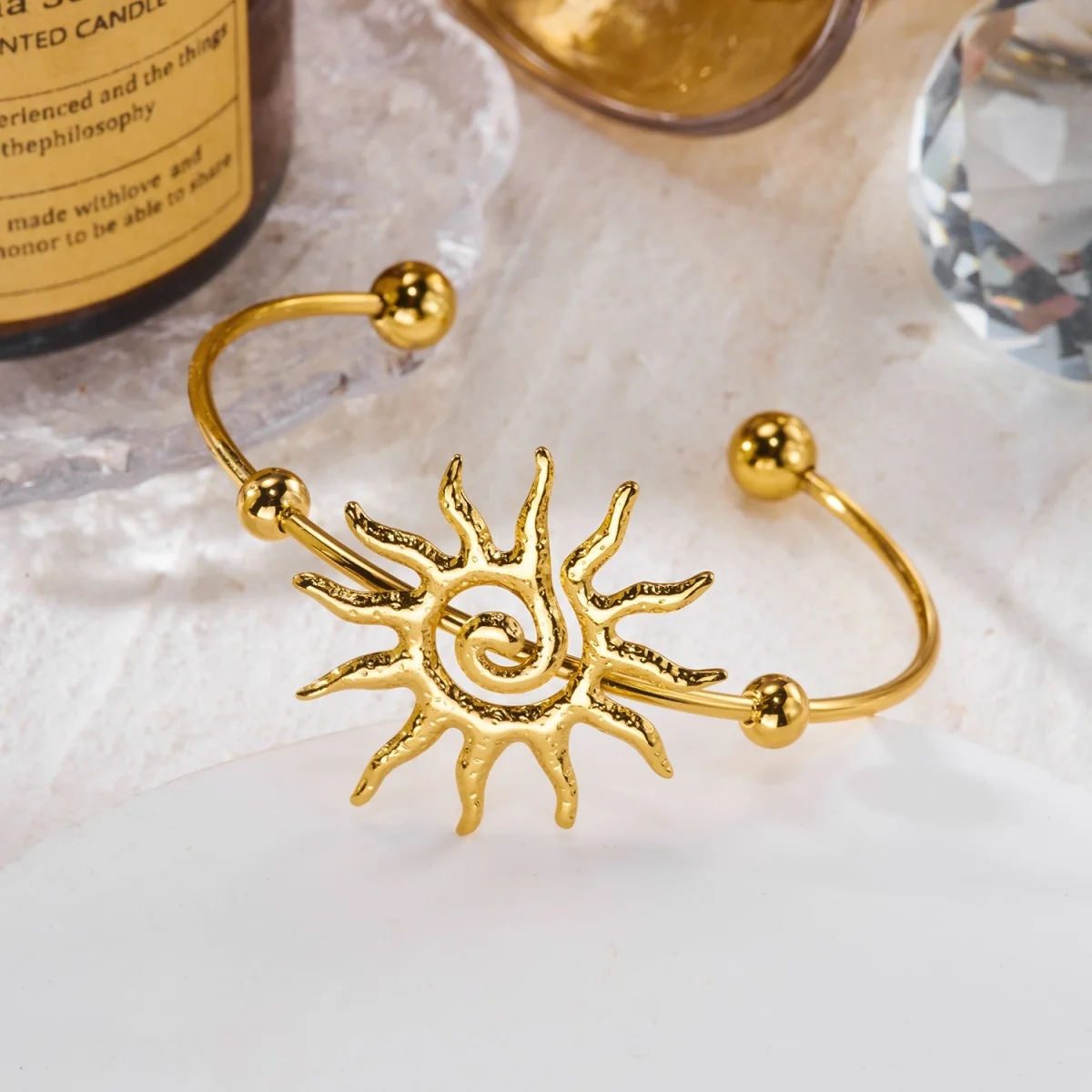Einfache Edelstahl-Sonnenarmbänder für Damen und Herren, Gänseblümchen-, Muschel-, Spiral-, Oktopus-, Schildkröten-Armreif, Ozean-, Strand-, Urlaubsschmuck – Detail 27