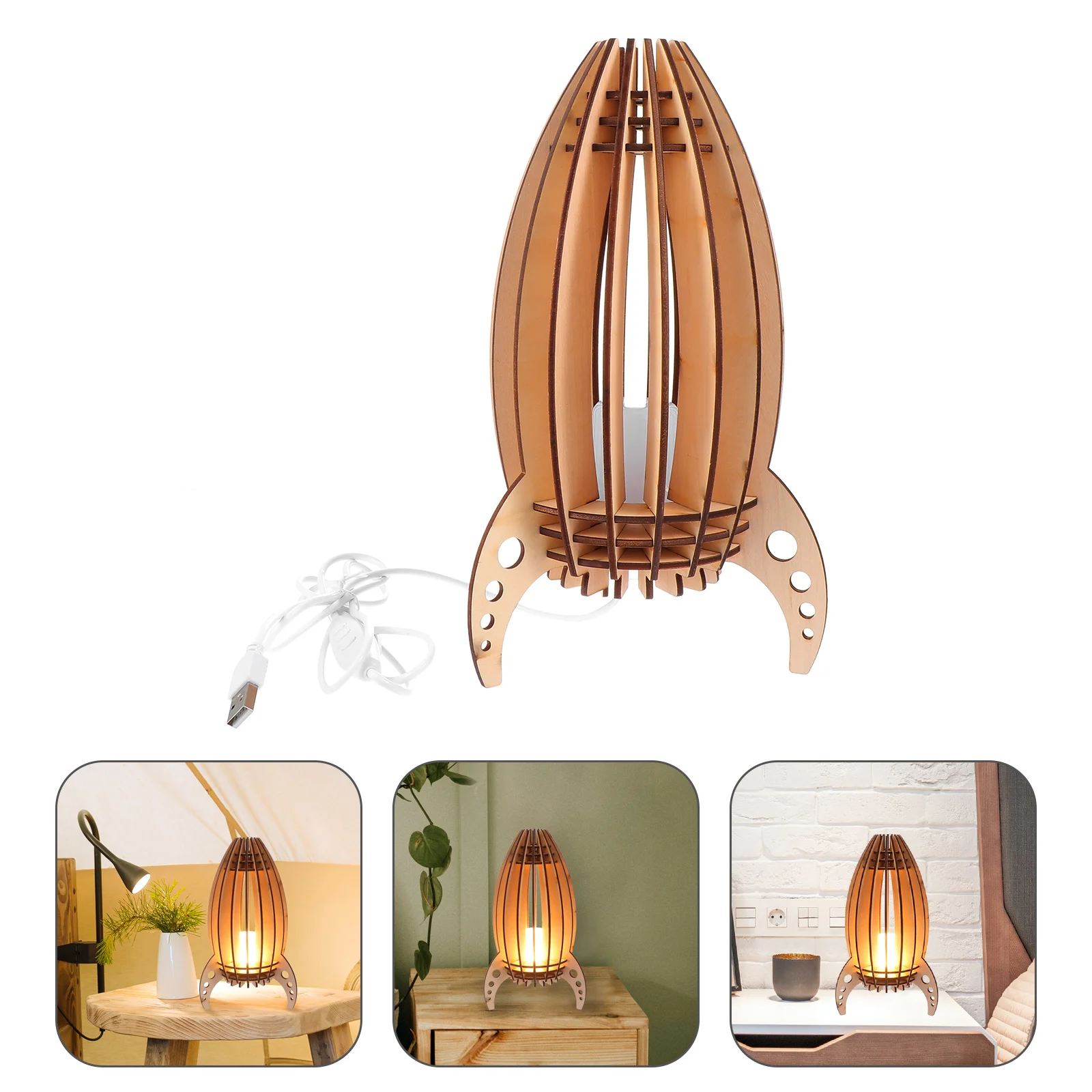 1 قطعة مصباح ليلي صغير صاروخ الفضاء ضوء الزخرفية منضدية غرفة نوم تصميم عملي ضوء الليل الصغيرة #2