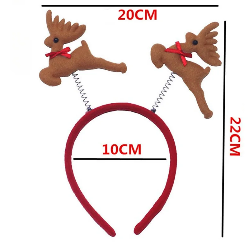 6/12Pcs Different Holiday Christmas Headbands Christmas Themed Plastic Headbands with Santa Claus Snowman Reindeer Antlers Party