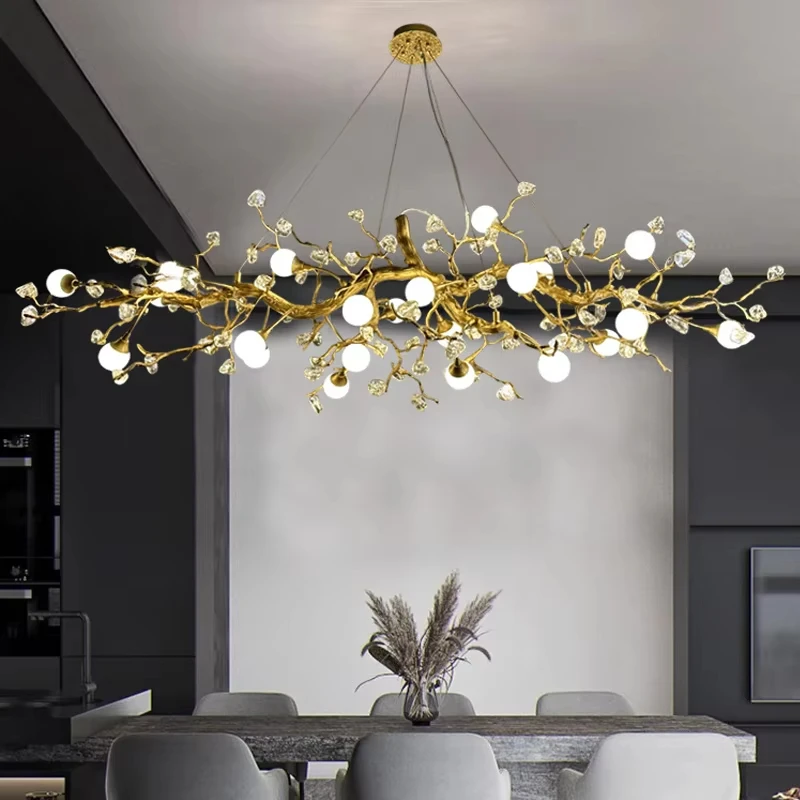Modern Luxury Villa Chandelier Crystal Lamp For Kitchen Island Designer Art Decorative Lighting Fixture