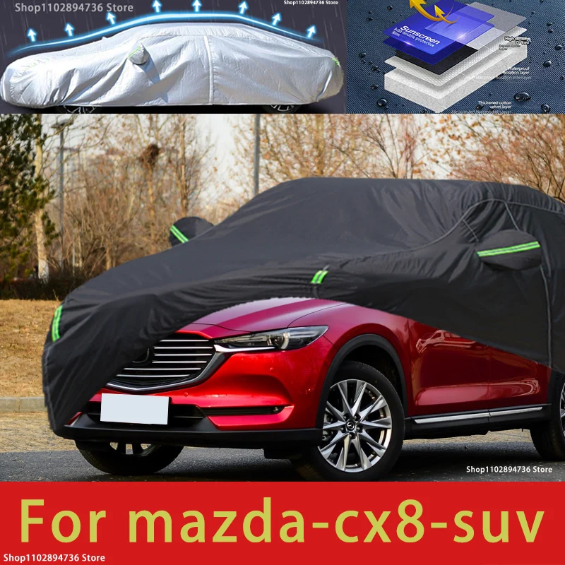 

For Mazda CX8 Fit Outdoor Protection Full Car Covers Snow Cover Sunshade Waterproof Dustproof Exterior black car cover