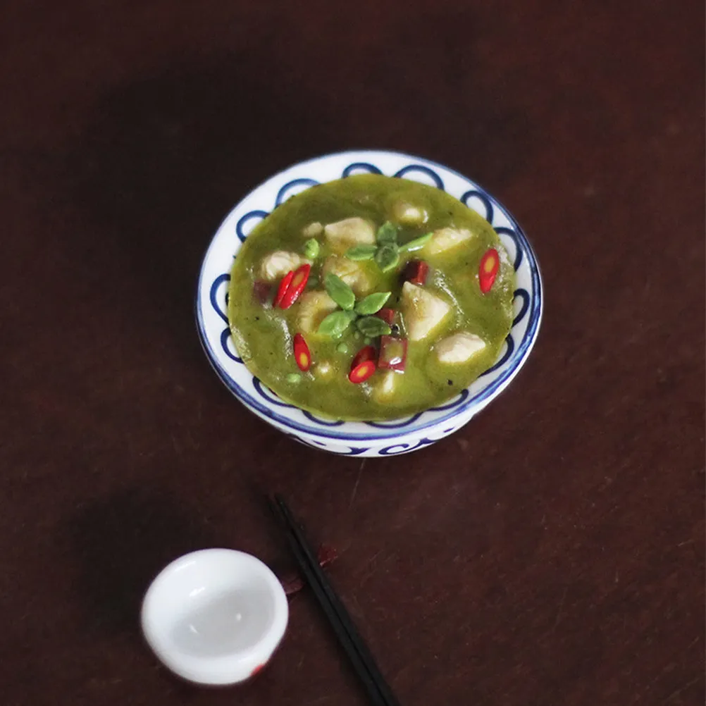 2Pcs Miniature Ceramic Bowls Compact Mini Soup Bowl for Mini House Accessories Creative Home Decoration Miniatures Bowl