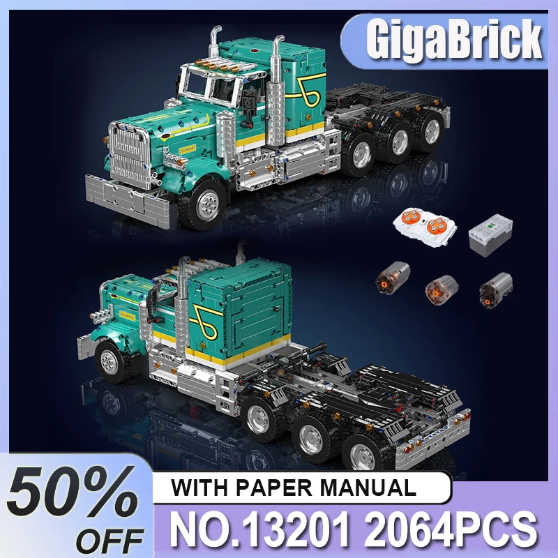 

MOLD KING 13201, винтажный грузовик, технический строительный блок, детский образовательный радиоуправляемый дисплей, достойный кирпич, набор игрушек для детей