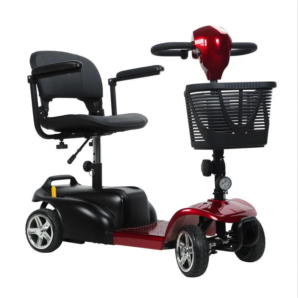 

Электрический скутер для пожилых людей, дальнобойный, усиленный, 4-колесный, для путешествий, с корзиной, для улицы