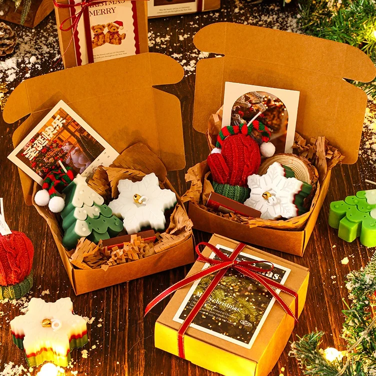 

Luxury Aroma Custom Handmade Soya Wax Scented Christmas Trees Candles Gift Set