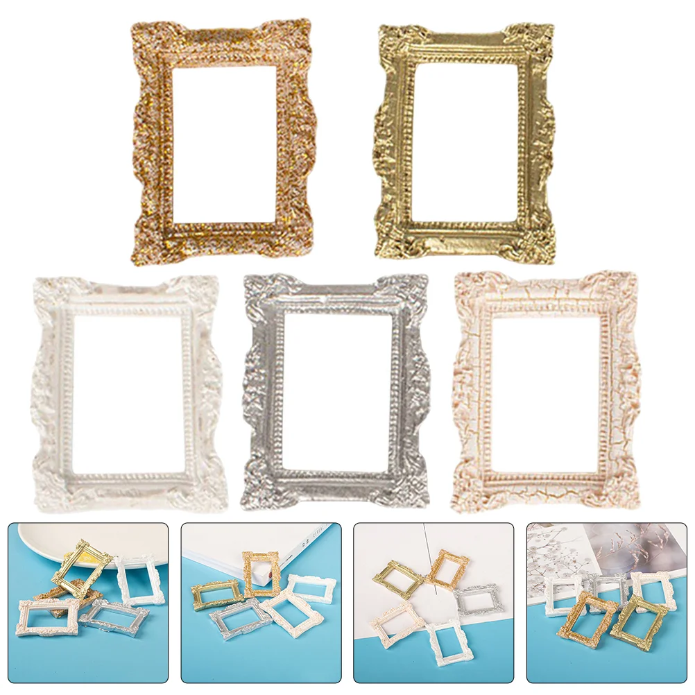 

10 Pcs Mini Photo Frame Plush Ornament for Display Small Picture Frames Stand Tiny Vintage Resin