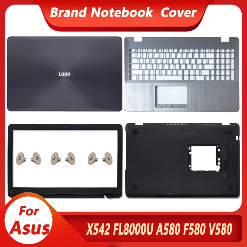 New Screen Back Cover For Asus X542 X542U X542UR X542BA R542UA A580 F580 FL8000 LCD Back Cover Front Bezel Palmrest Bottom Case