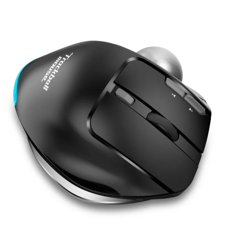 Wireless Bluetooth Dual Mode RGB Trackball 2.4G Programmable Ergonomic Rechargeable Mouse