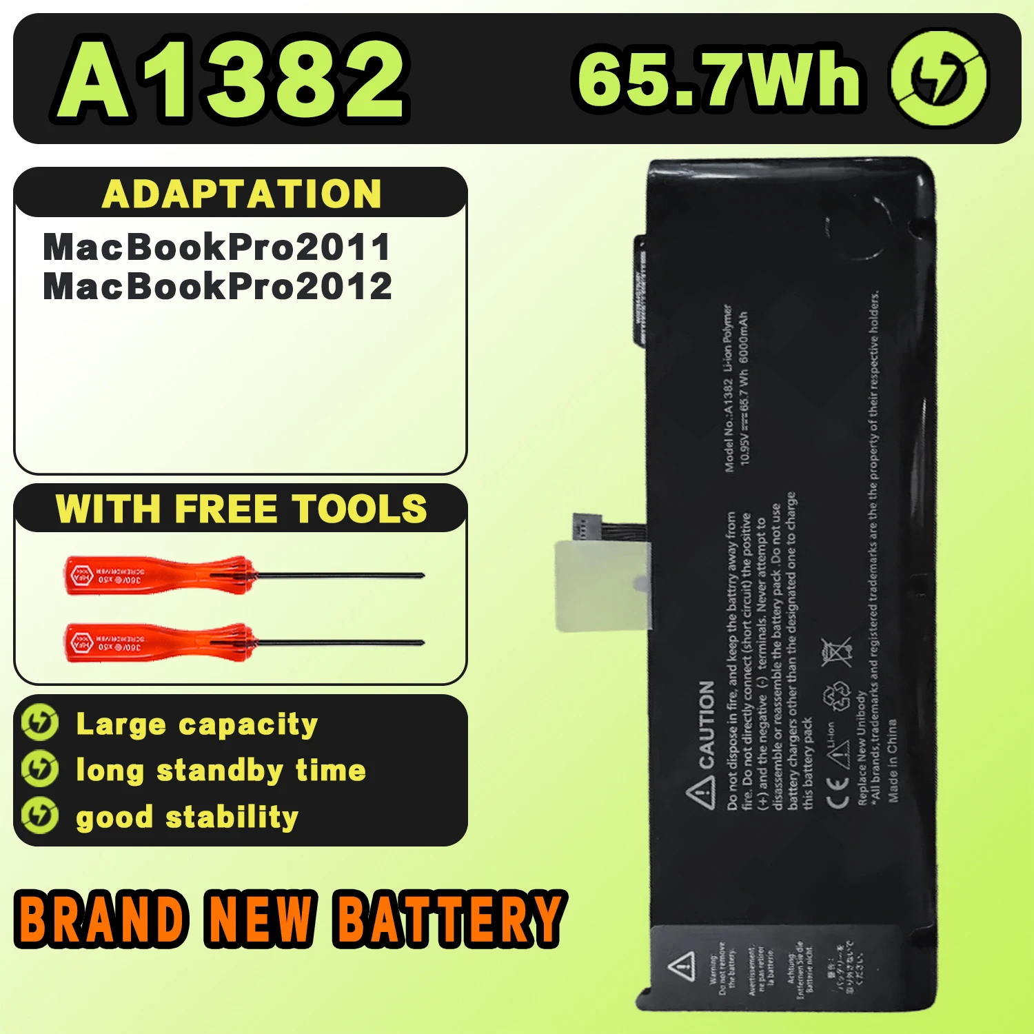 SAT A1382 New Laptop Batteries Replacement For Apple A1286 2011-2012Year MacBookPro(15
