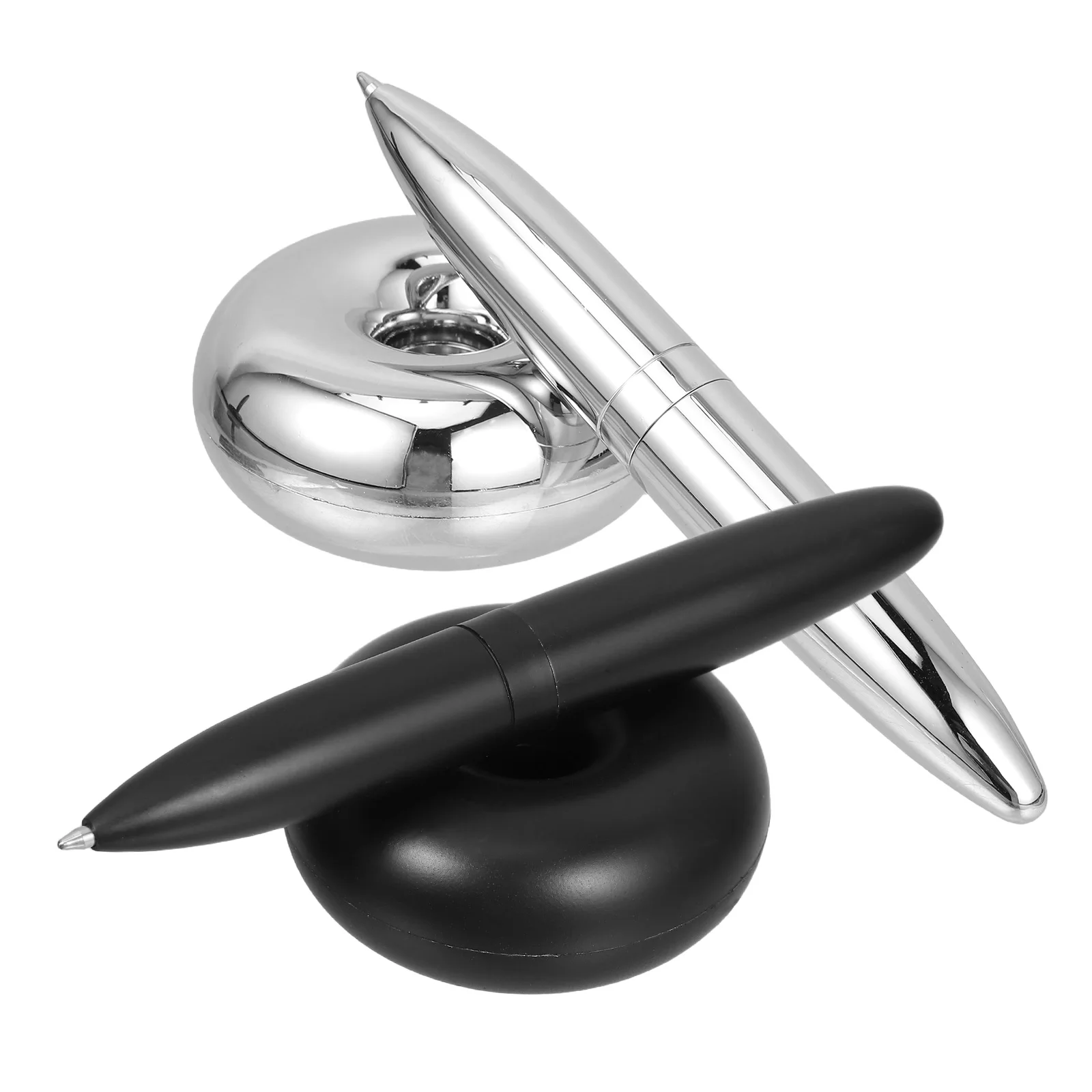 2 Pcs Signature Pen Magnetic Floating Base Metal Ballpoint Nice Pens for Men Women Office Gift Luxury Weighted Fidget Writing