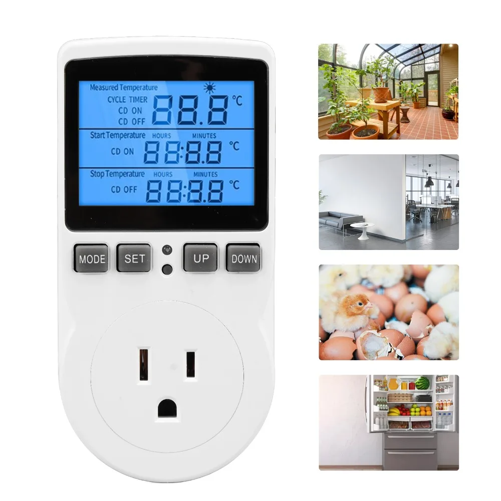 Durable Cooling Control Smart Thermostat Timer Blue Backlight Digital Temperature Controller Smart Temperature Controller Home
