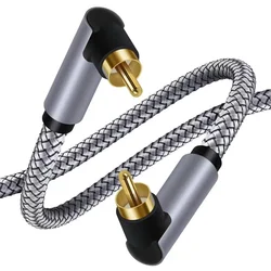 90 Degree Digital Audio Coaxial Cable 75Ω Rca to Rca Male Stereo Cable Speaker Hifi SPDIF Cord  for Sound Bar CD DVD AV TV