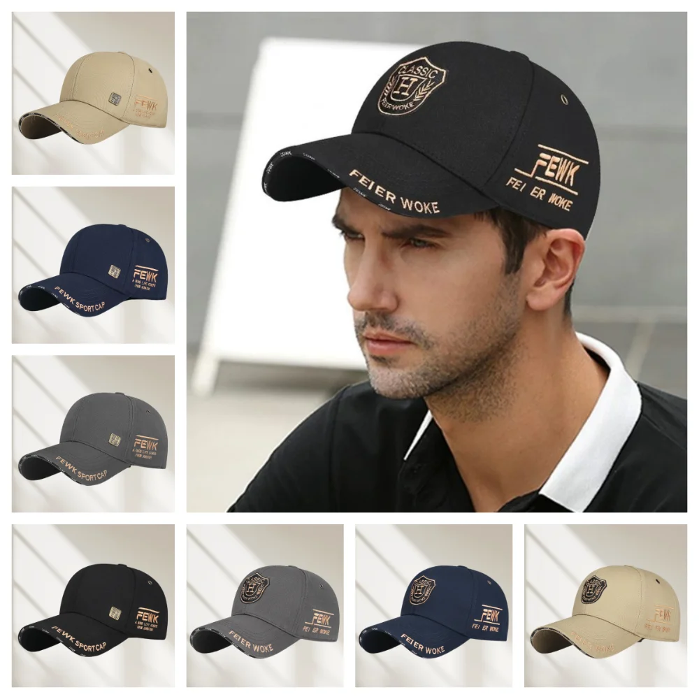 통기성 편지 자수 모자 빠른 건조 경량 남성용 양산 모자 자외선 차단 금속 모공 야구 모자 여름