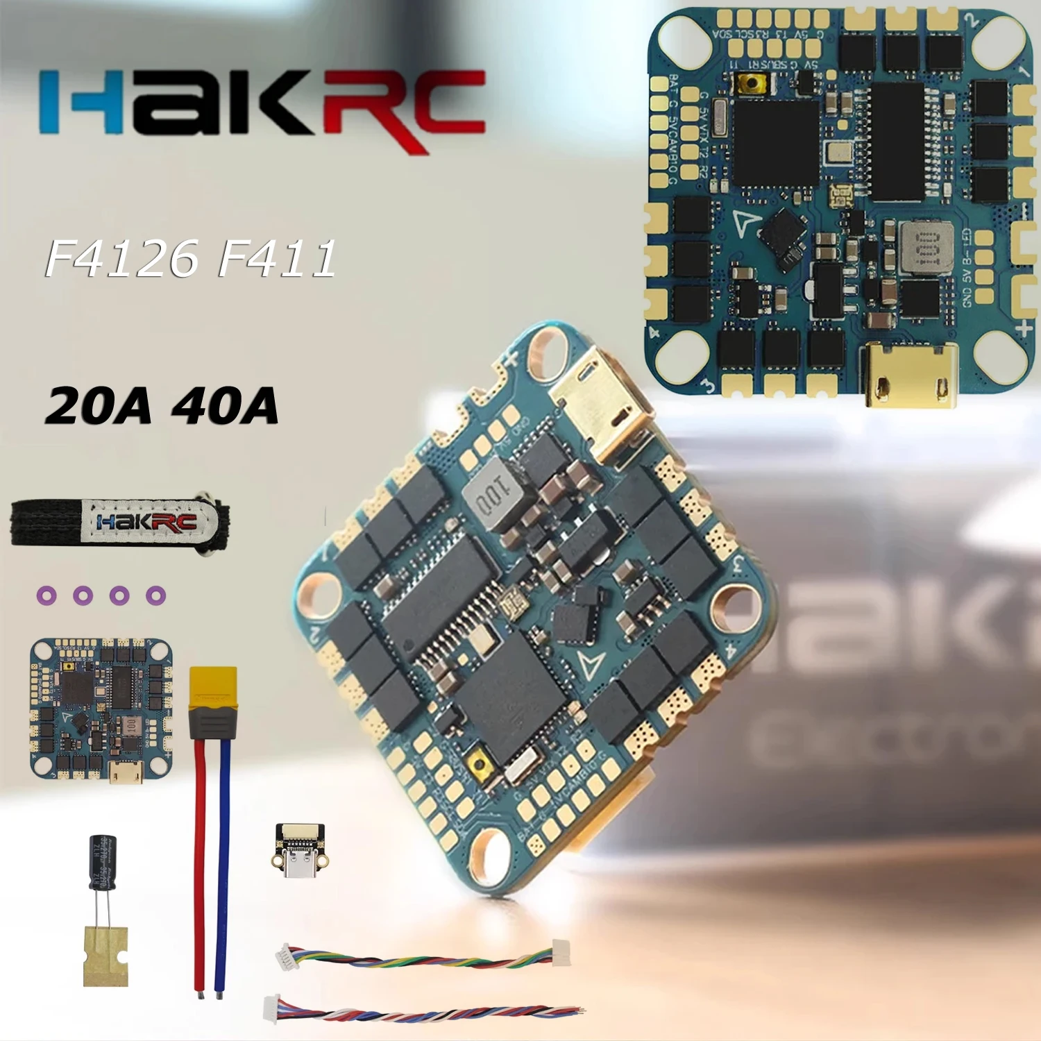 

HAKRC F4126 F411 Flight Controller BLHeli_S 20A 40A 4in1 ESC AIO 2-6S OSD Dshot300 for RC FPV Racing Drone Toothpick DIY Parts