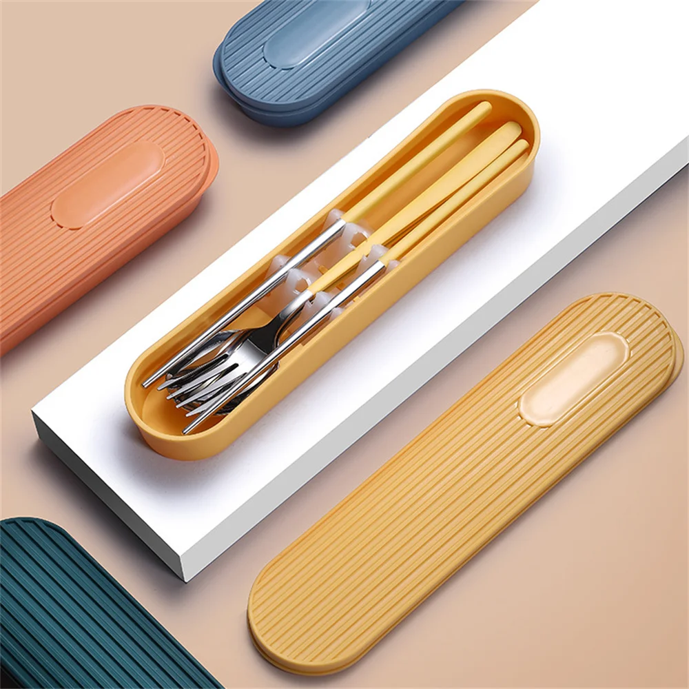 Portable Cutlery Easy To Clean Deny The Growth Of Stainless Steel Set Cutlery Set/knife Fork Spoon Set Suit Cutlery Box