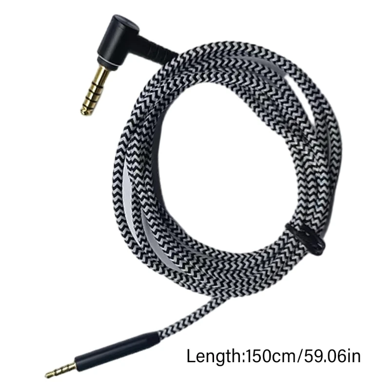 Kabel Headphone Kabel Headset untuk QC25 QC35 QC45 QC35Ⅱ Headphone Konektor Pelat Emas Kabel Aux Nilon Kabel Headphone D46B