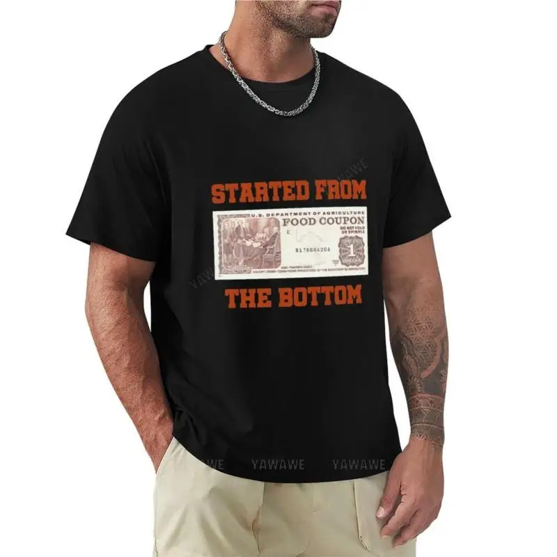 Marcintee Food Stamp Started from The Bottom T-Shirt Aesthetic clothing man clothes custom t shirts men workout shirt