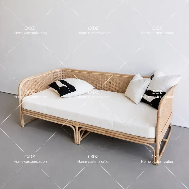 Nordic Rattan Sofa Set Balcony Wicker Chair Double Seater Simple Living Room Leisure Furniture for Home