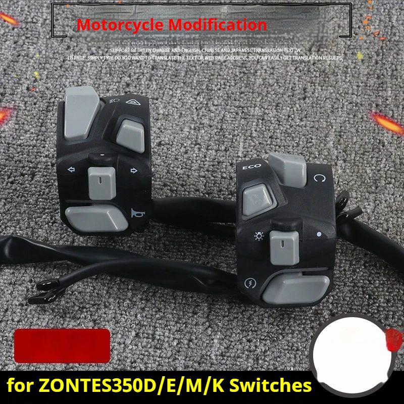 Motorcycle Handlebar Switch for ZONTES 350D/E/K/M Scooter Ignition Start Horn Passing Light Control Buttons Replacement Accessor