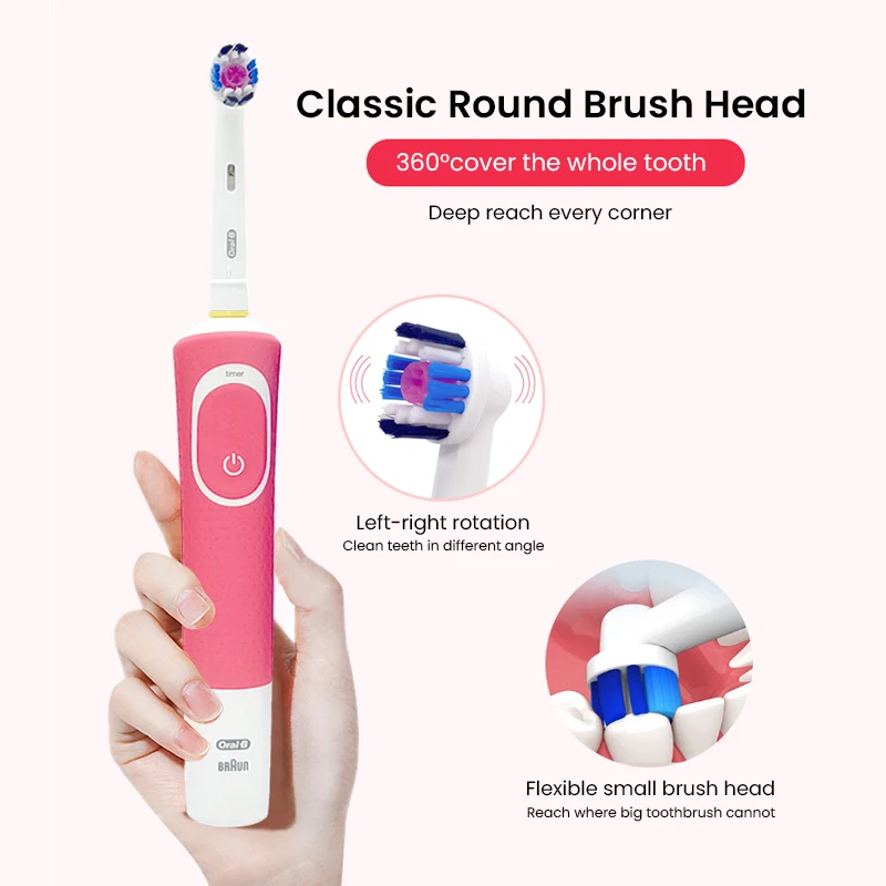 Oral-B Electric Toothbrush Rotation Vibrate Clean 3D White Tooth Adult Electric Tooth Brush Rechargeable Replaceable Brush Heads