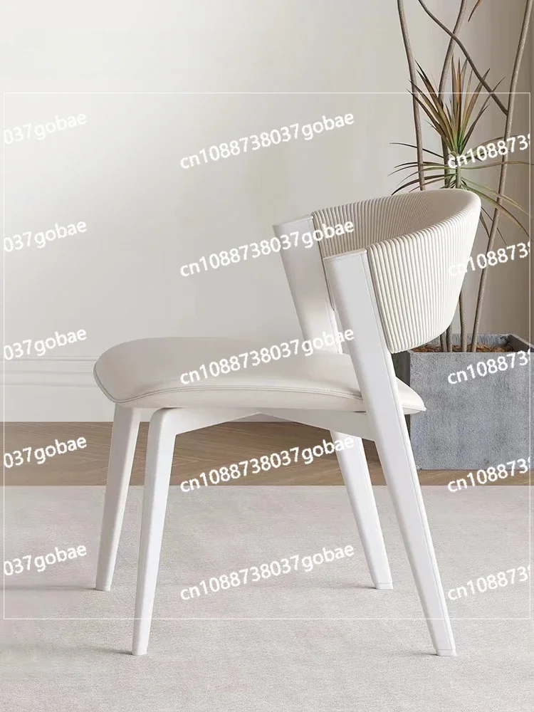 Light Luxury Modern Simple Home Chair Cream Style Italian Style Quiet Designer White Dining Chair