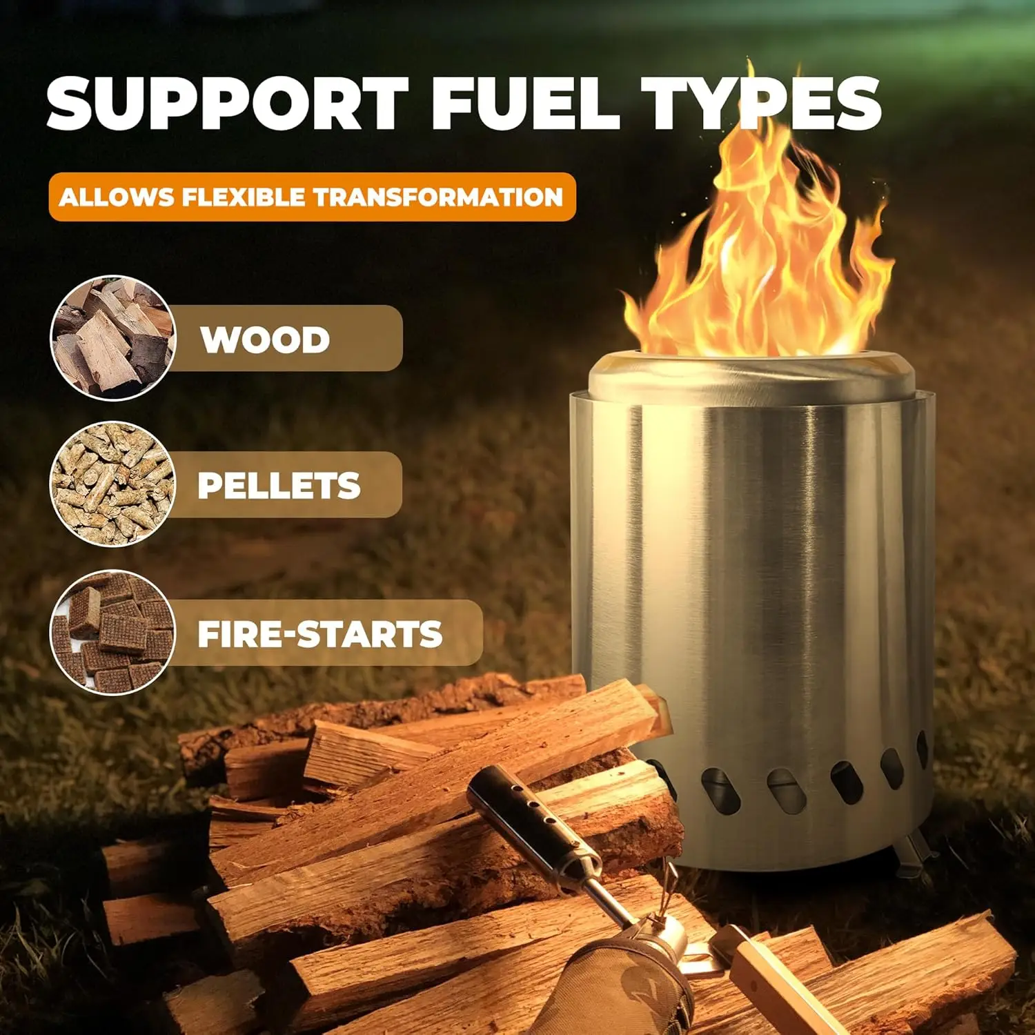 

Походная печь из нержавеющей стали, уличная печь для выживания, портативная печь для внутреннего двора, настольная печь, настольная бездымная печь