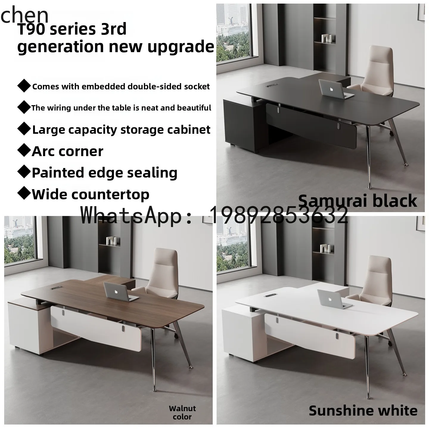 desk simple light luxury manager office table and chair combination full set