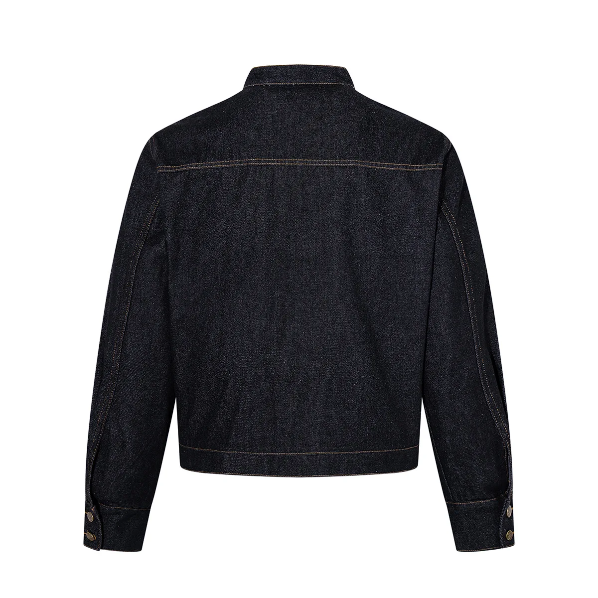 MWJLPWQ American-Style Casual Boxy Denim Jacket Men's Button Design Spliced Street Style Stand-Up Collar Top Spring Autumn 21407