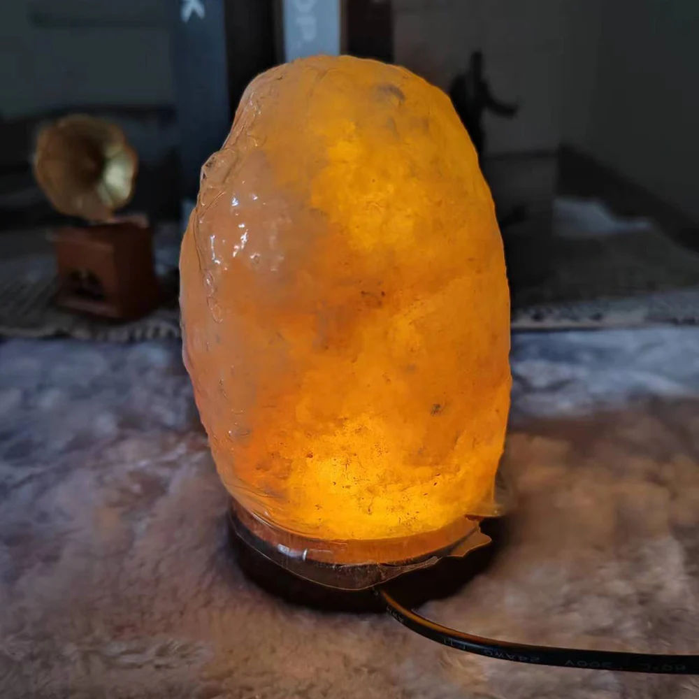 USB Colorful Natural Himalayan Salt Table Lamp Remote RGB Crystal Rock Bedside LED Night Lights for Bedroom Room Decoration gift