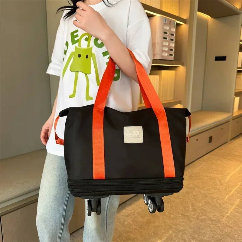 Travel Bag Large Capacity Expandable Student Universal Wheel Luggage Bag Short Distance Business Trip Dry and Wet Separation