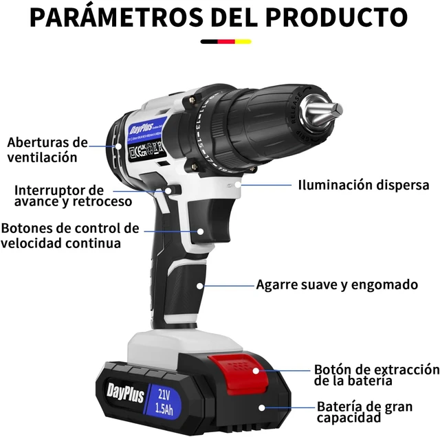 DayPlus 21V Portable Cordless Power Drill Set Impact Screw Driver with 1500mAh Li Ion Battery 25 1 Torque Setting 45N.m AliExpress 1420