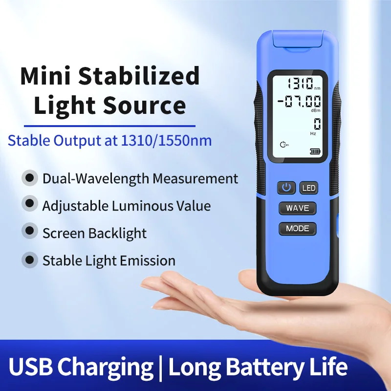 

W2S Handheld Stabilized Light Source 1310/1550nm Optical Power Emission Source Fiber Optic Line Attenuation Error Detection
