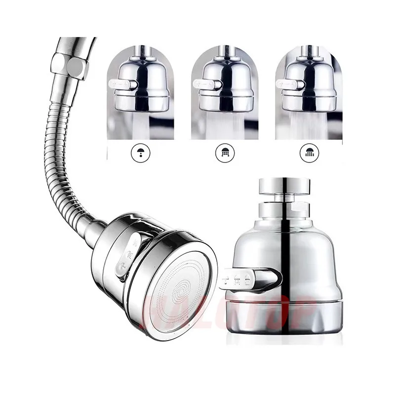 3 Modes Sink Faucet 360 Degree Rotation Filter Extension Tube Shower Water Saving Tap Universal Kitchen Gadgets Accessories